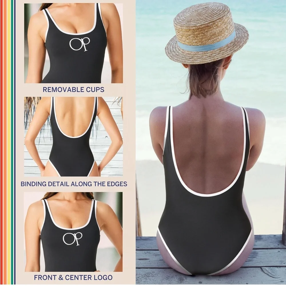Ocean Pacific' Swimwear Scoop Neck Classic One Piece large/321-bb2 - Picture 5 of 7